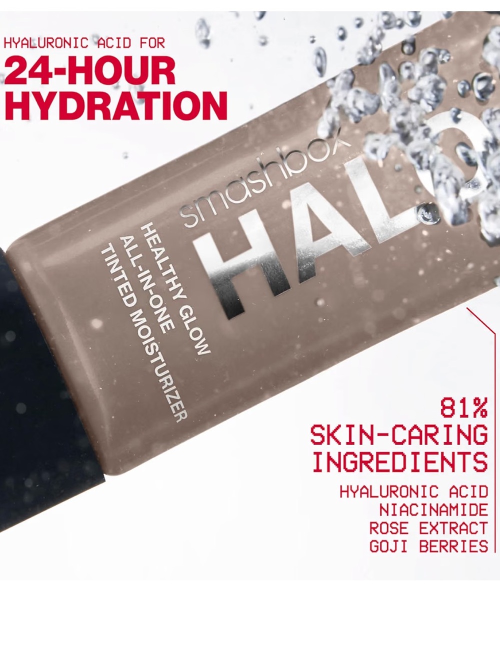 Smashbox HALO glow Tinted Moisturizer — medium neutral 90% full counter display
